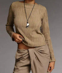 Sanctuary - Long Sleeve Boatneck Textured Top