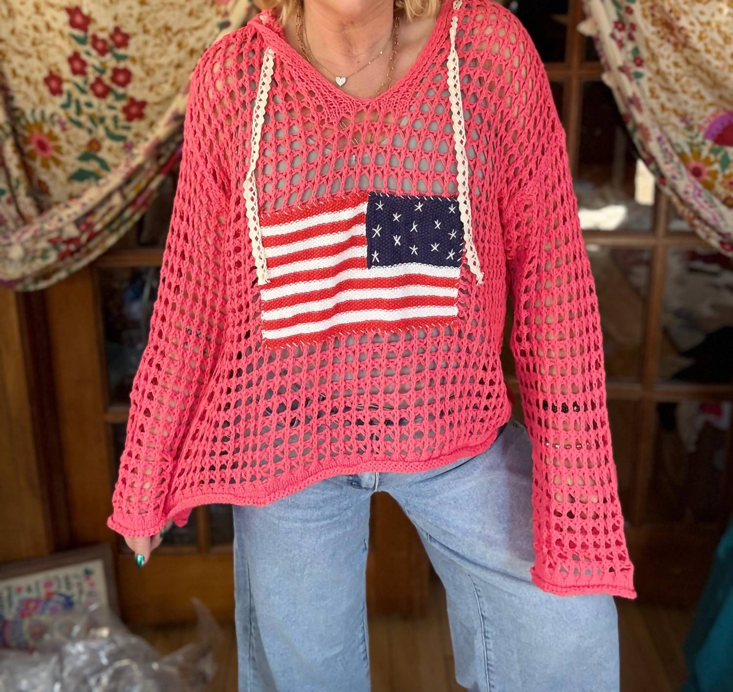Pol - Style And America Crochet Sweater