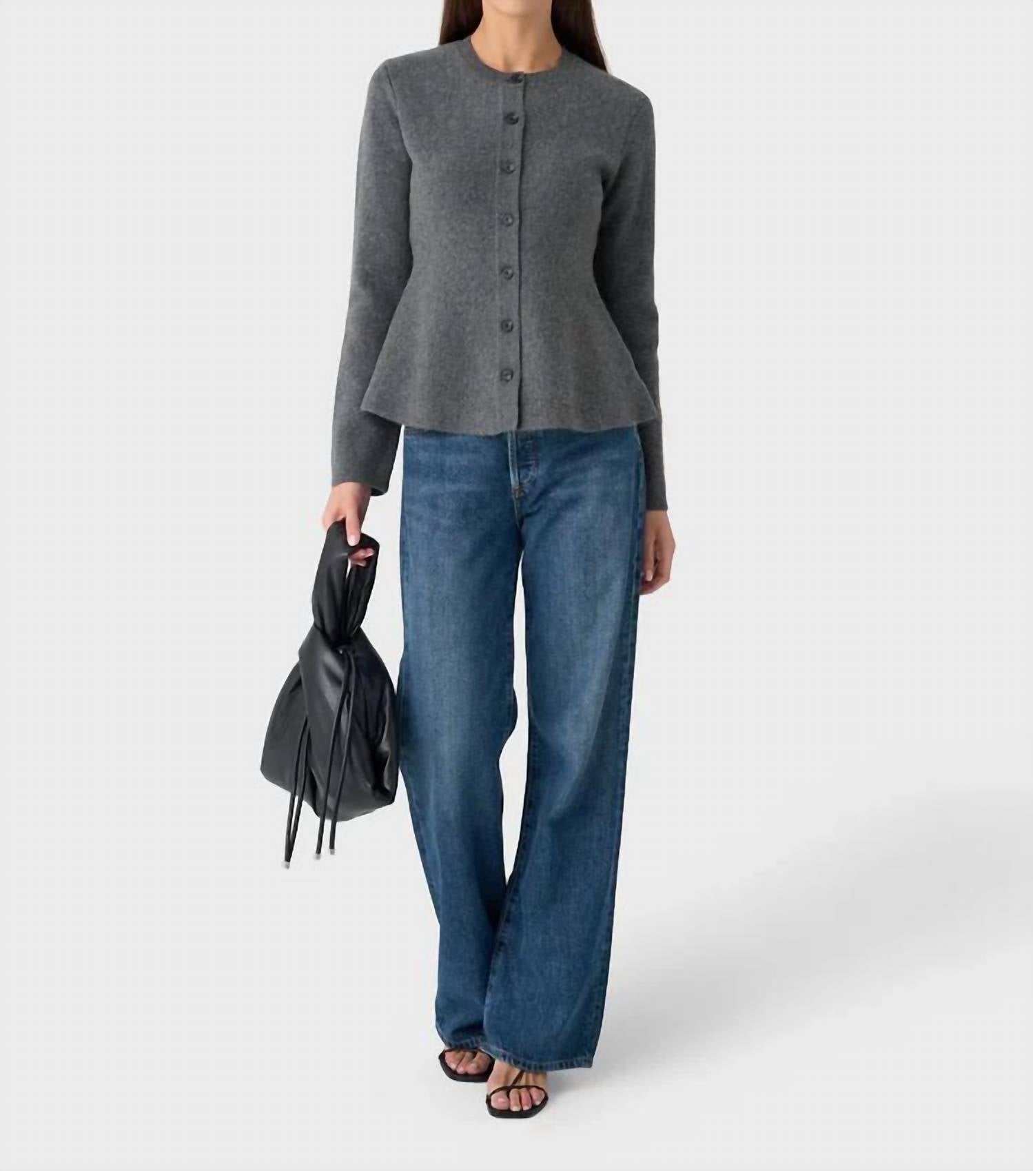 White + Warren - Cashmere Peplum Cardigan