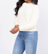J. Society - Cropped Mock Crew Sweater