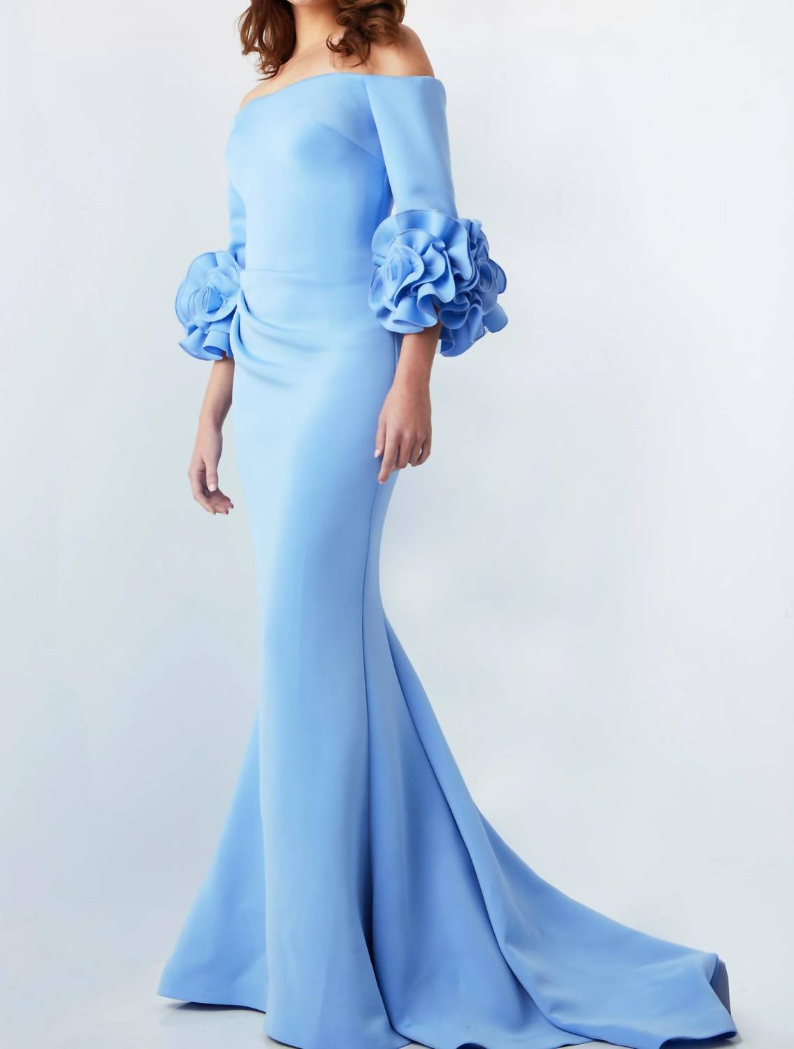Jovani - Off The Shoulder Sheath Scuba Gown