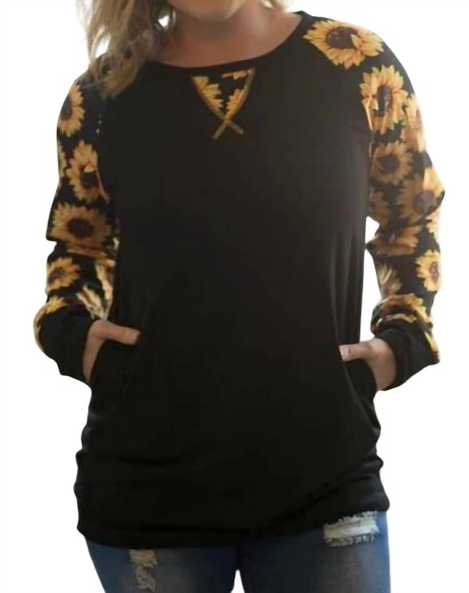Shirley Stone - Sunflower Pocket Top