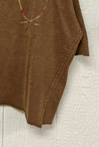 Easel - Women's Half Sleeve Mineral Wash Tee - Plus