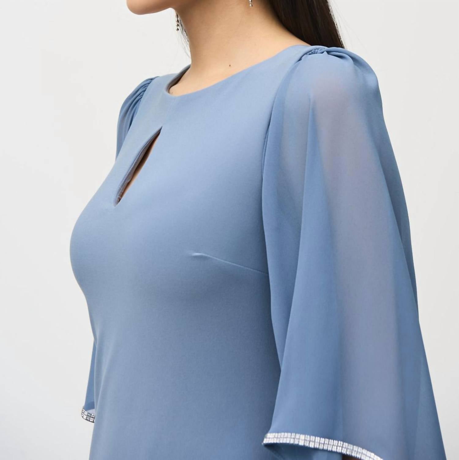 Joseph Ribkoff - Chiffon Sleeves Shift Dress