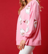 Peach Love - Sequin Santa Sweatshirt