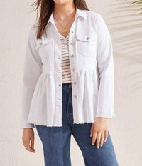 Tribal - Pax Peplum Denim Jacket