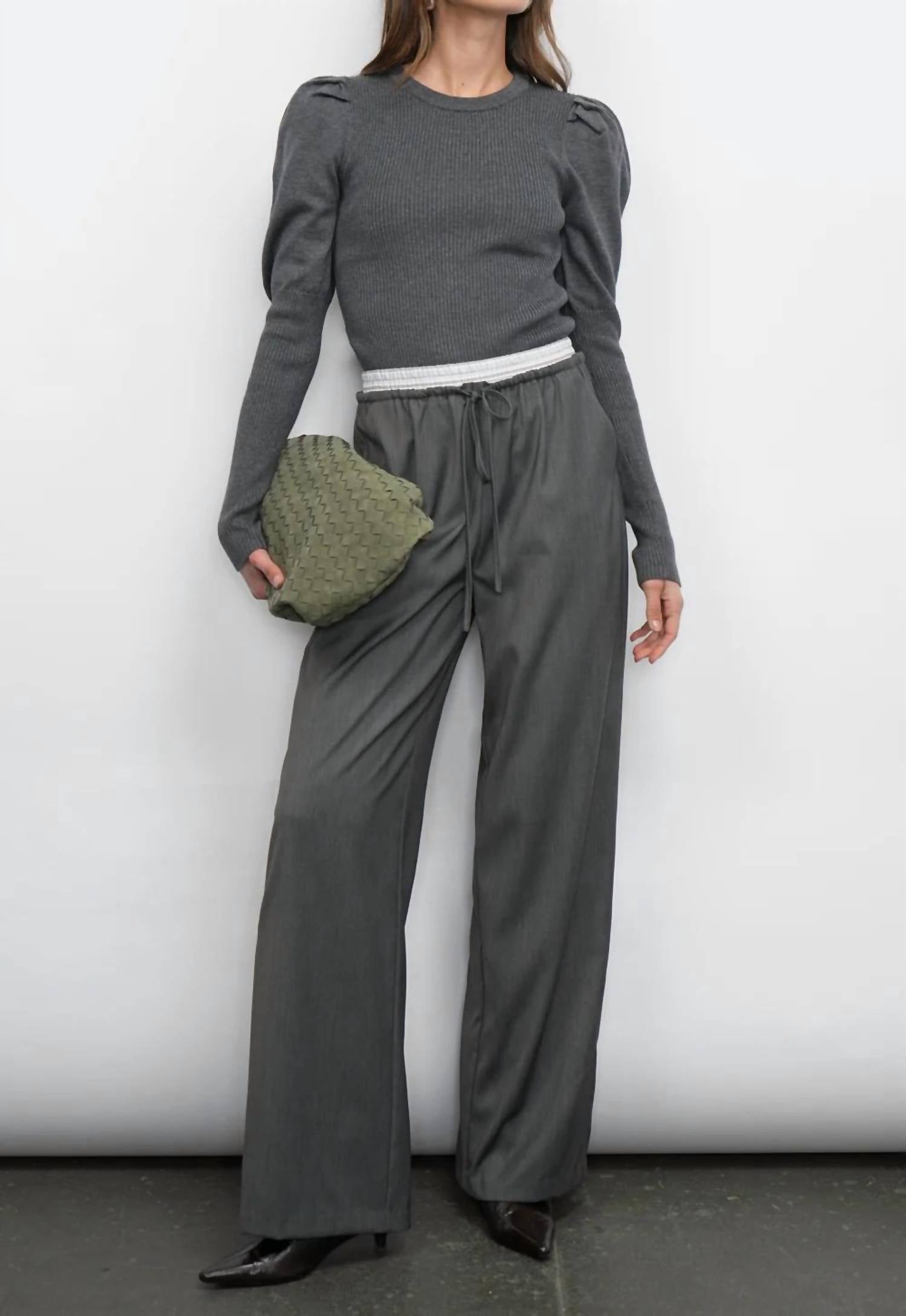 Greylin - renoa puff sleeve ribbed knit top