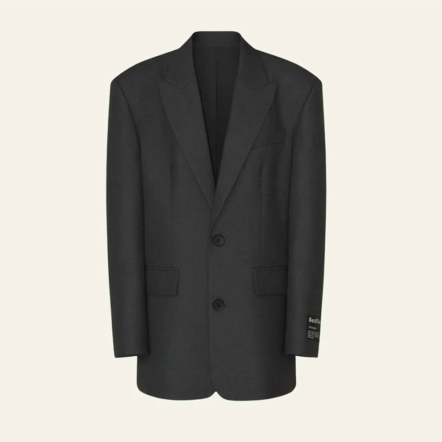 UZWholesale Women's Loose Fit Solid Vintage Style Long Blazer in black - women's jacket - alternate view