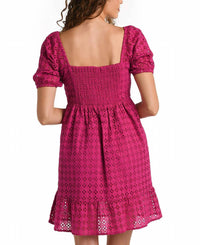 La Blanca - Saltwater Sands Short Sleeve Eyelet Mini Dress