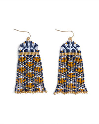 Mayana Designs Women's Brocade Garden Earrings in blue mustard - women's jewelry