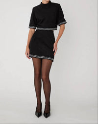 Js71 - Zoe Faux Suede Top And Mini Skirt Set