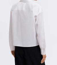 Foxcroft - Marina Pearl & Rhinestone Appliqué Long Sleeve Short Shirt