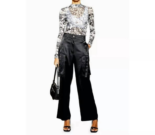 Topshop - Wide Leg Side Pockets 90's Wide Leg Satin Pants