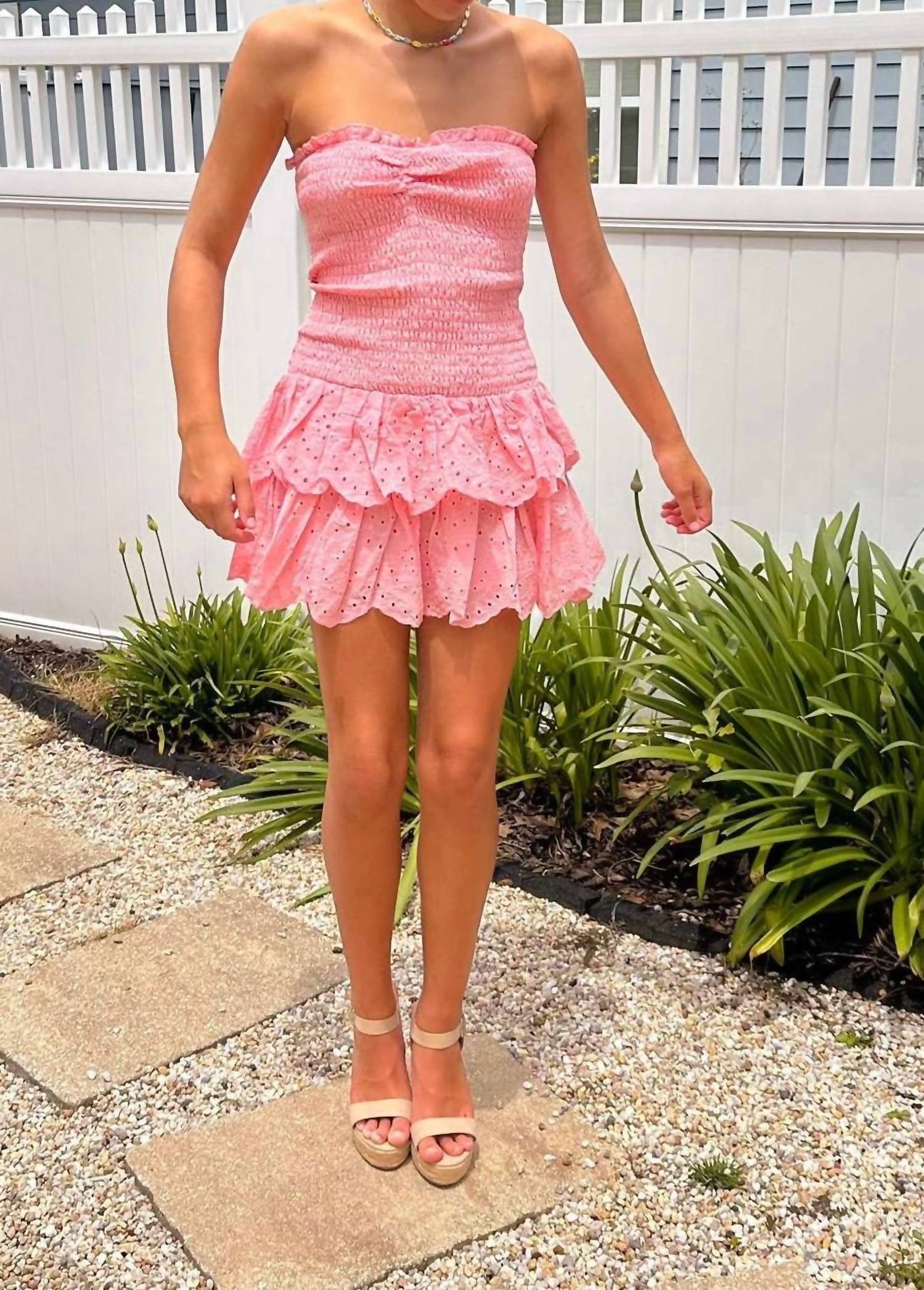 Baby Pink - Summer Lovin’ Eyelet Mini Dress