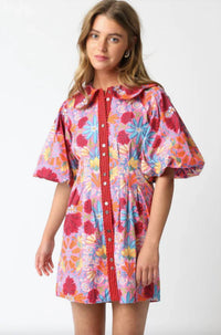 Olivaceous - Floral Fluff Mini Dress