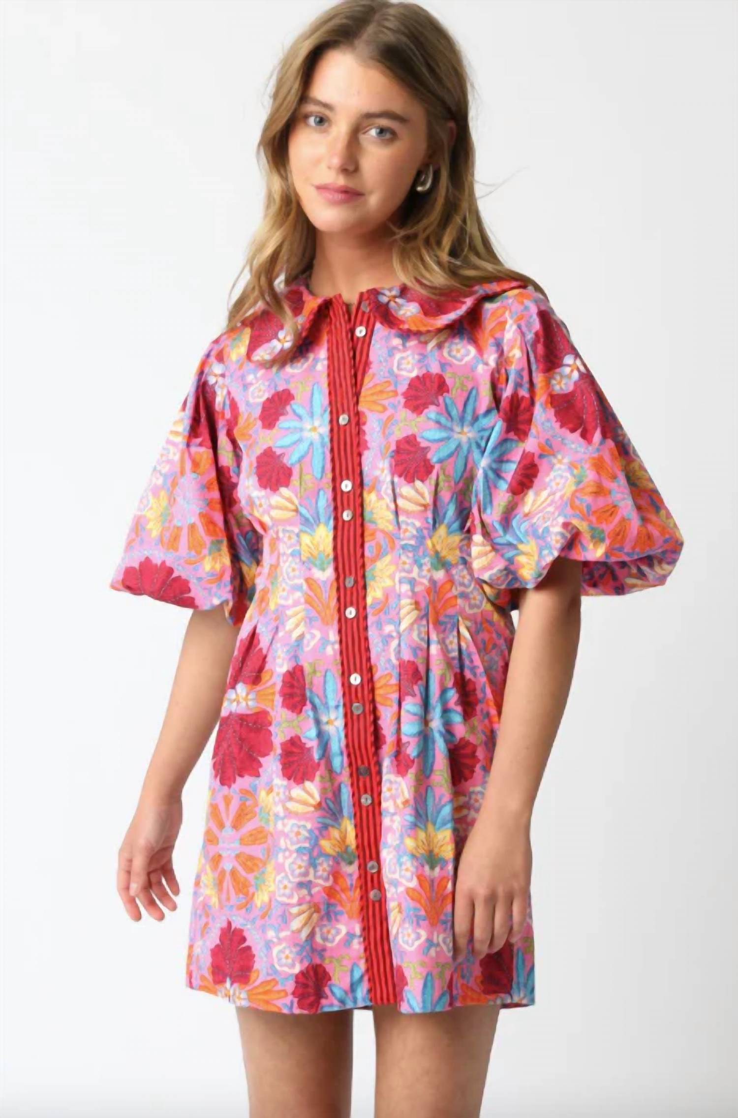 Olivaceous - Floral Fluff Mini Dress