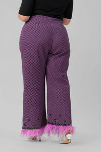 La Fuori - Roxana Cotton Jacquard Wide Leg Pants - Plus