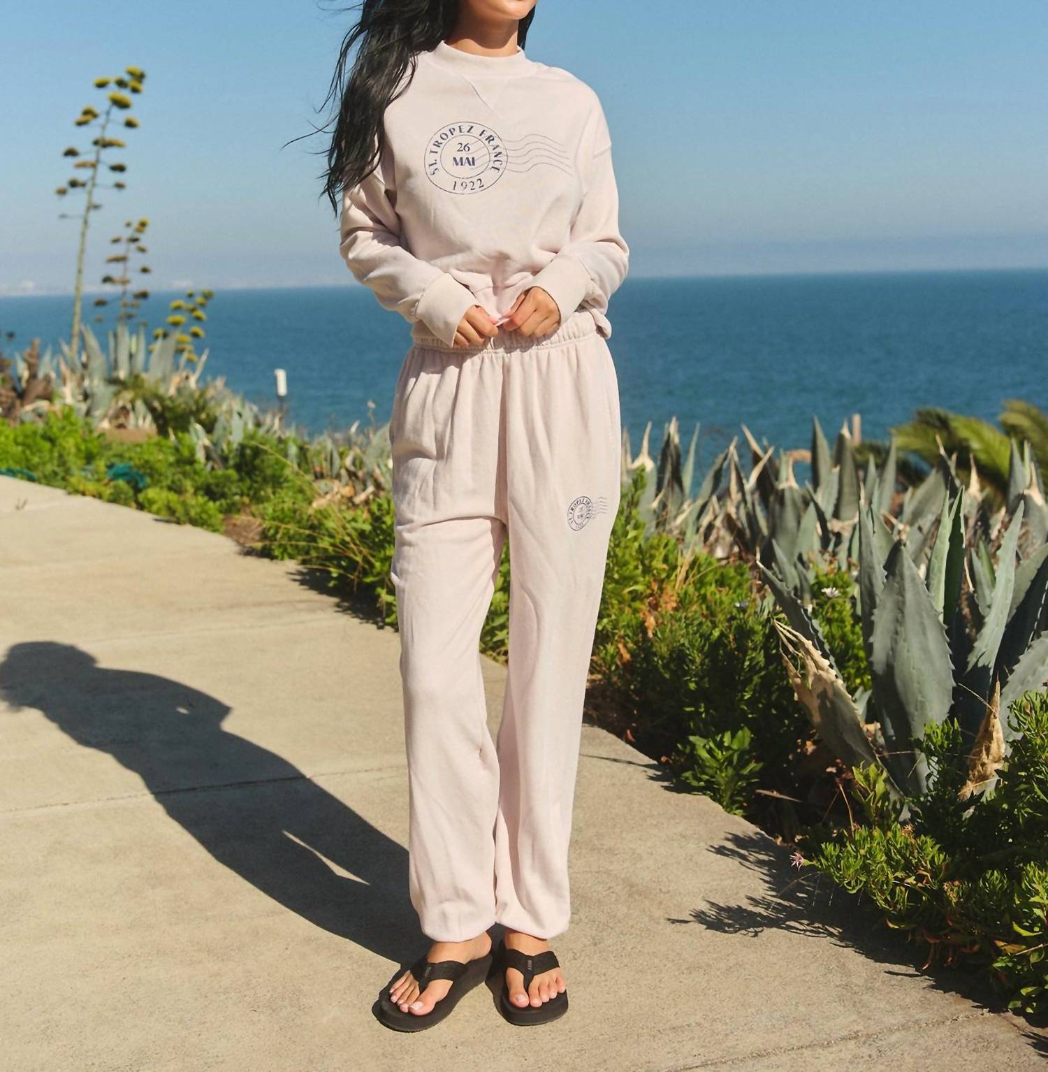 Sundry - St Tropez Stamp Athletic Sweatshirt