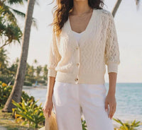 Karen Kane - Puff Sleeve Cardigan Sweater