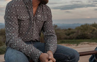 Ferrell The Connor Long Sleeve Snap Shirt in brown - men's long sleeve top - view 5