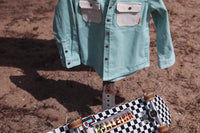 TINY WHALES Sprout Corduroy Jacket in seafoam natural corduroy - item - detail view