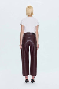 PISTOLA Jett High Rise Bowed Straight Pants in cabernet 1 - women's pants - alternate view