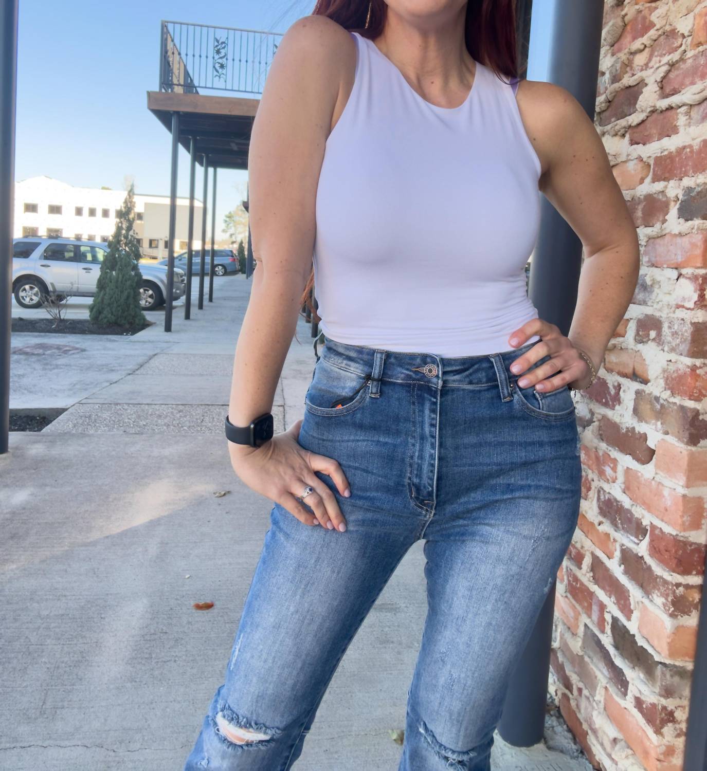 Risen - Kari Distressed Flare Jeans