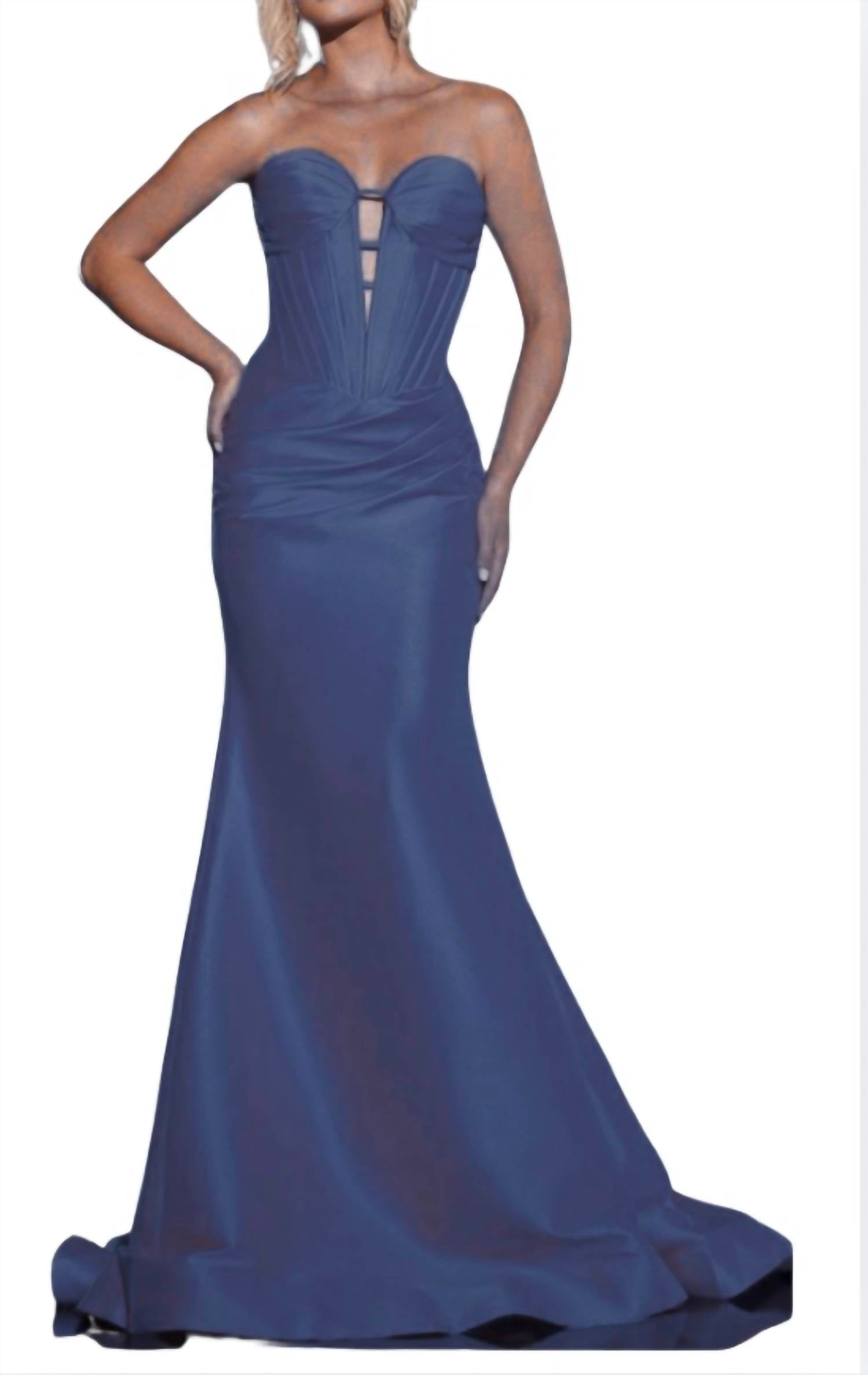 Jovani - Strapless Sweetheart Neckline Gown