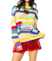 Queen Of Sparkles - Stripe School Books And Apple Sweater