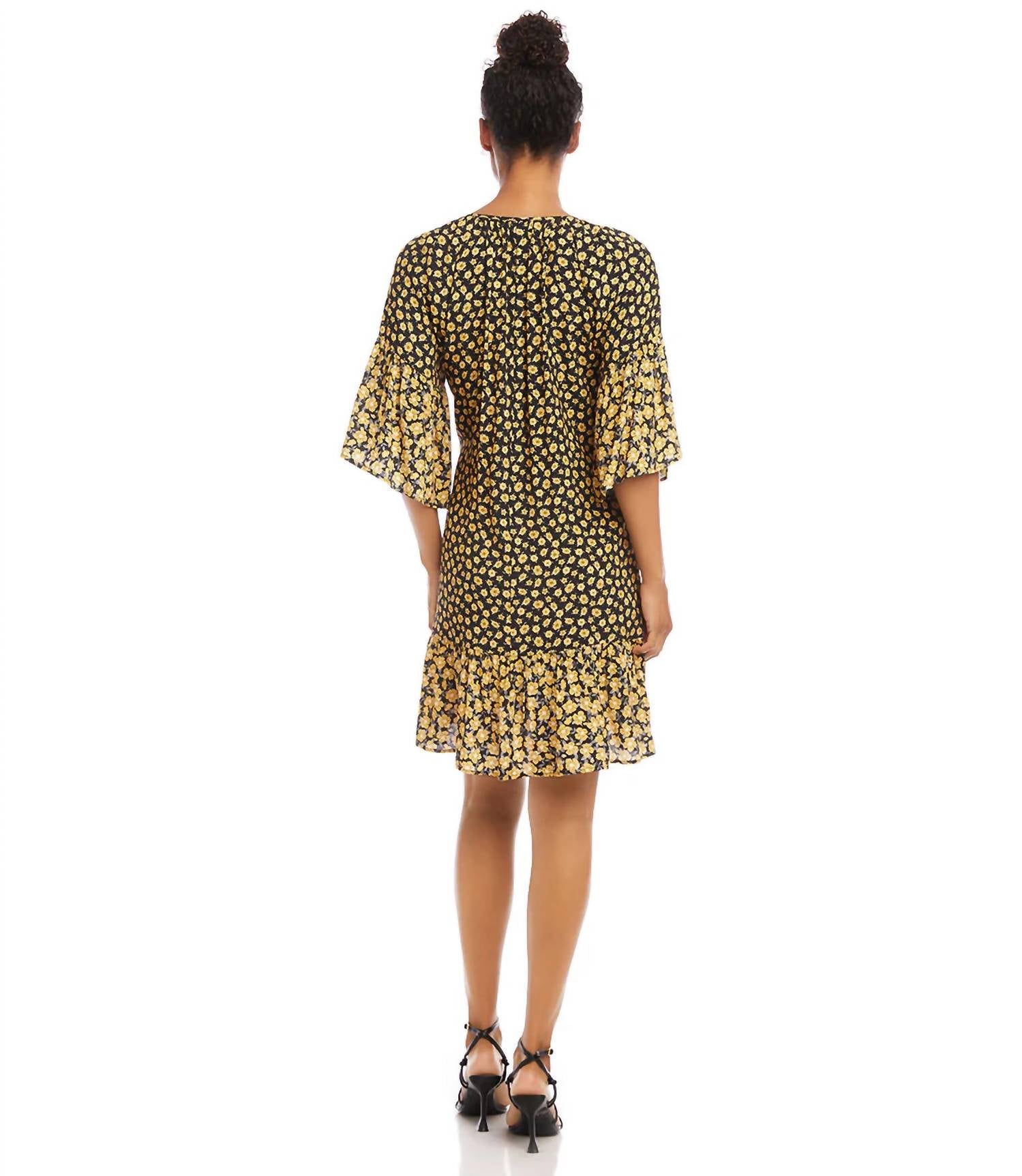 Karen Kane - Felixa Contrast Ruffle Hem Dress