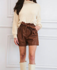 Zenana - Dickinson Faux Leather Shorts
