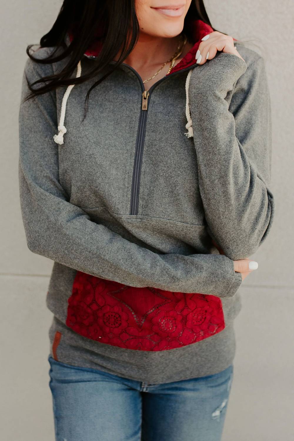 Ampersand Ave - Laced Up Halfzip Hoodie