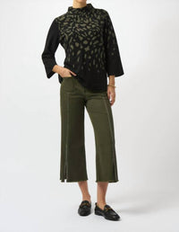 Joseph Ribkoff - Wide Leg Crop Trousers With Embellished Front Seam