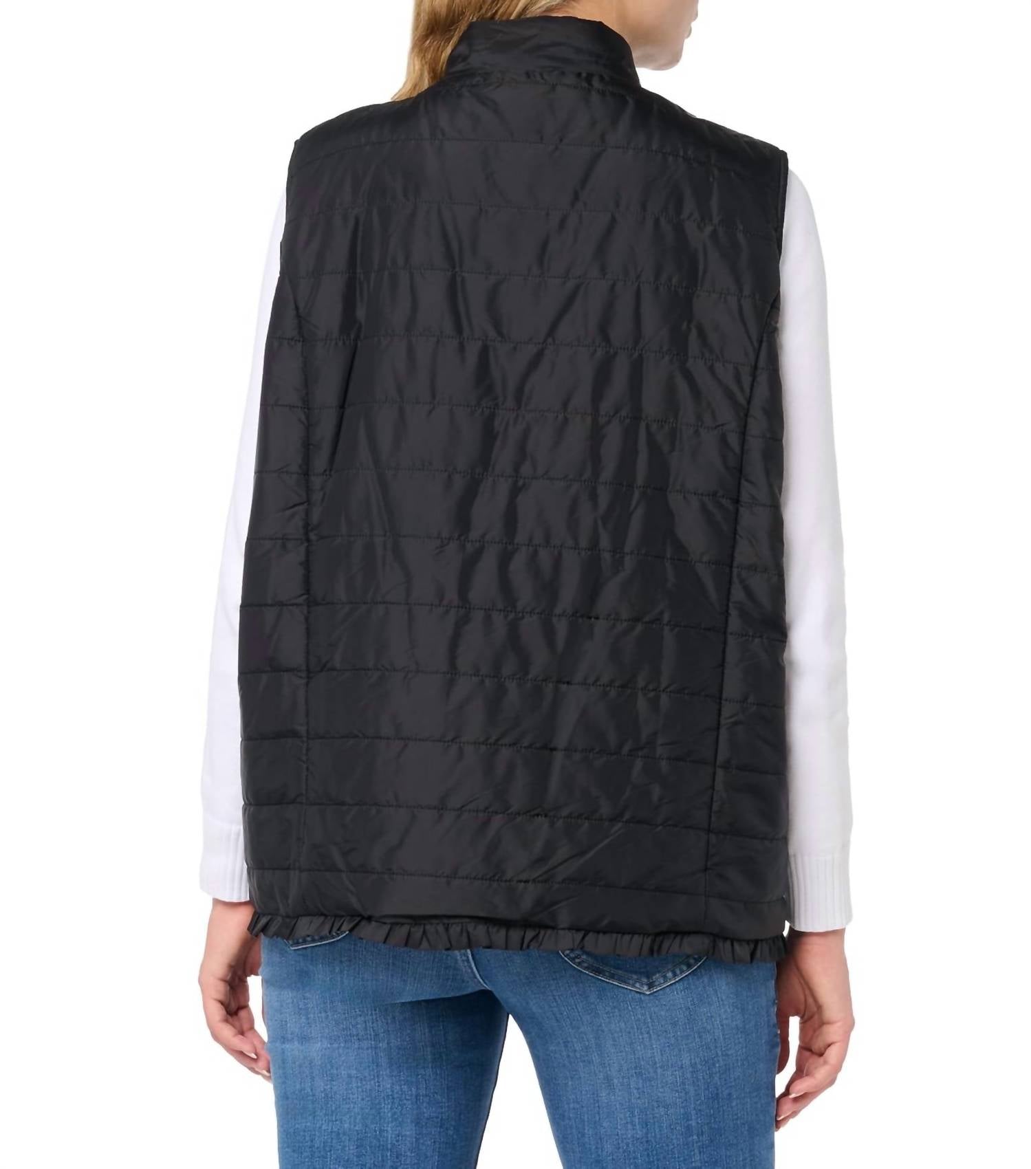 Multiples quilted vest in black - women's jacket - detail view