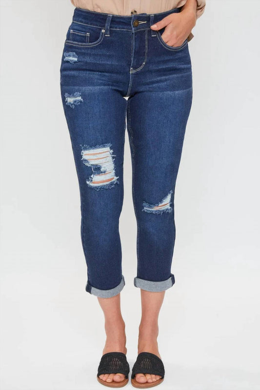 Royalty For Me - High Rise Vintage Slim Straight Cuff Jean - Petite