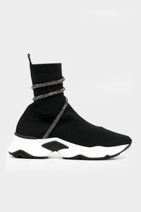 Rene Caovilla - Women's Cleo Crystal Wrap Sock Sneakers