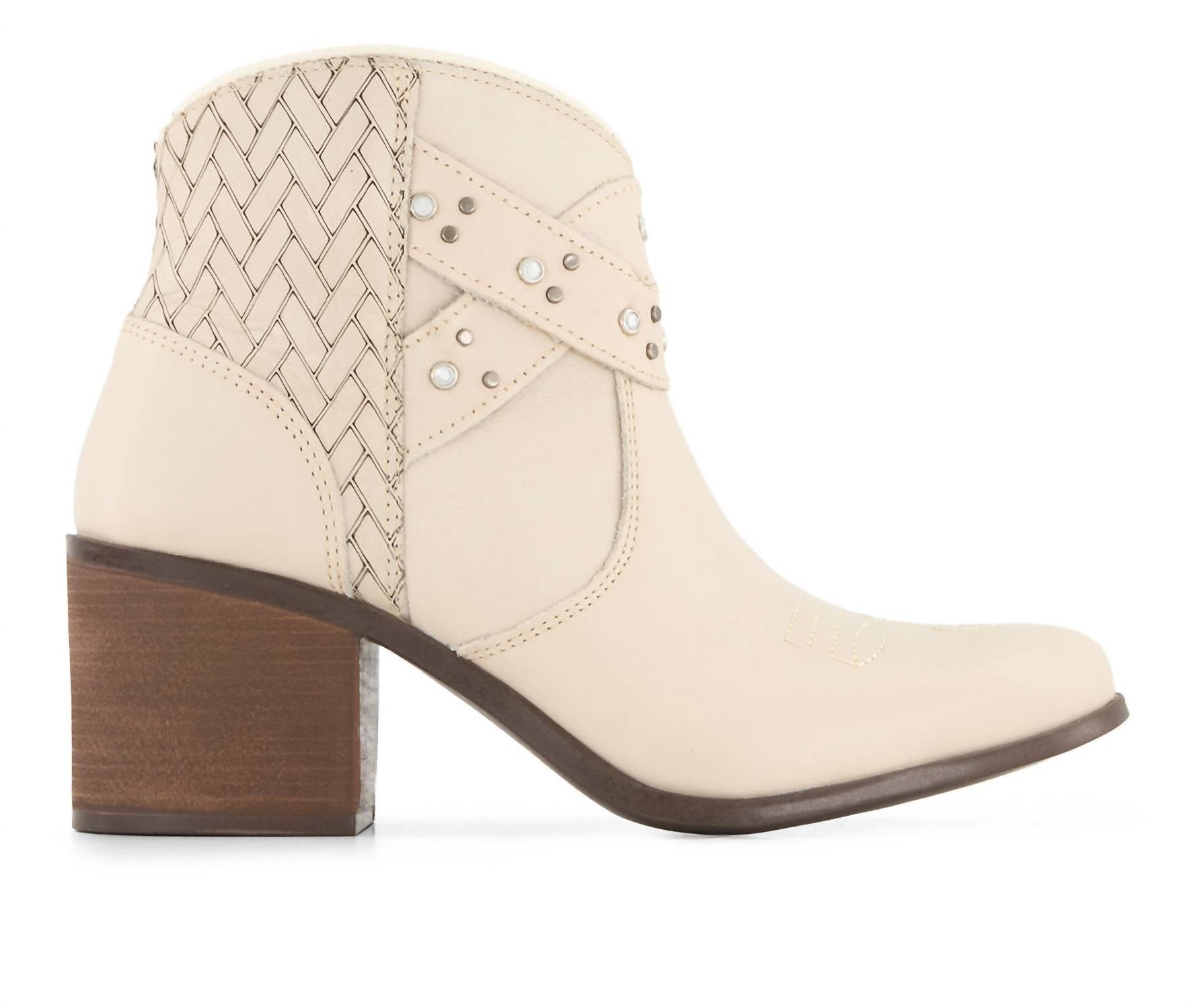 Forastero - Women's Real Leather Side Zipper Booties