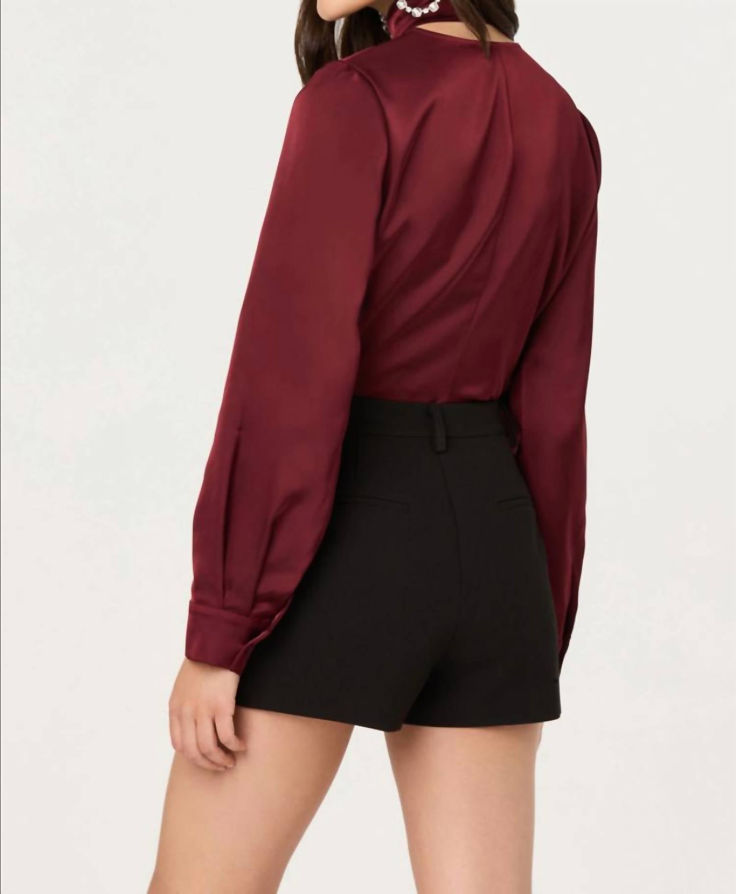 ASTR Felisita Top in wine - women's blouse - alternate view