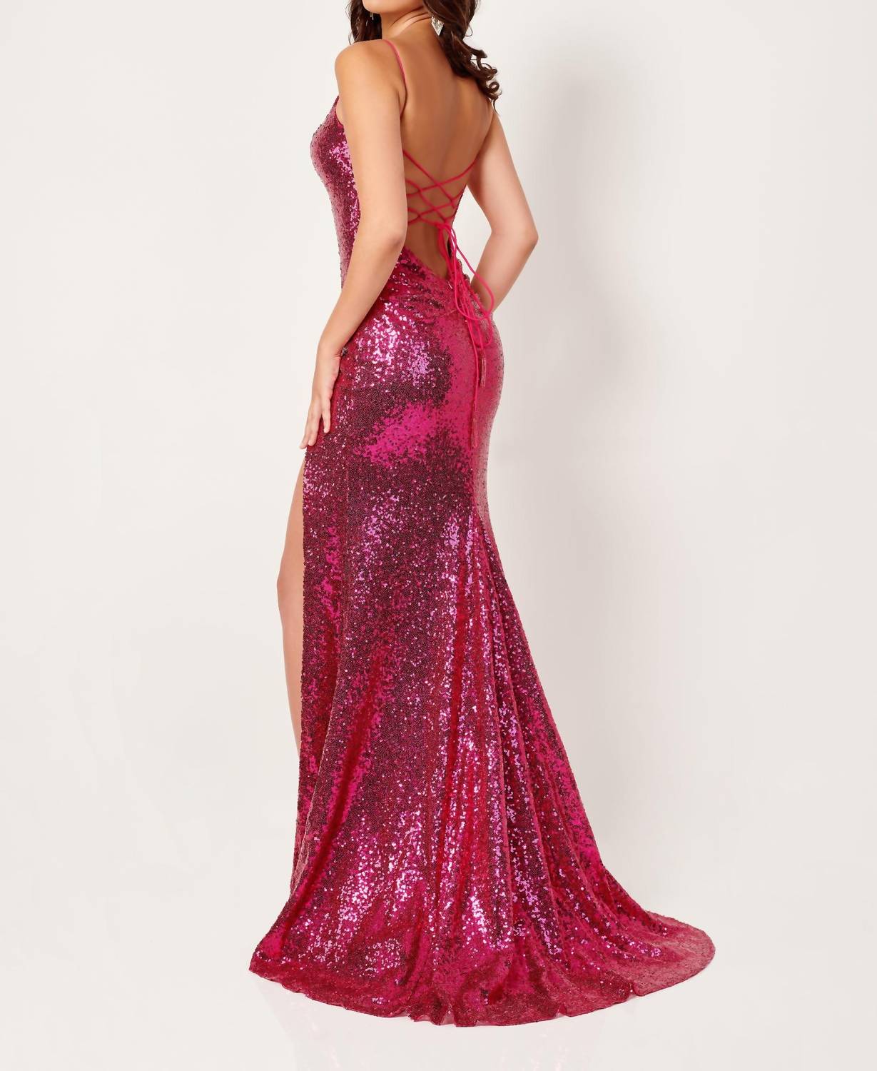 Rachel Allan - Metallic Glitter Gown