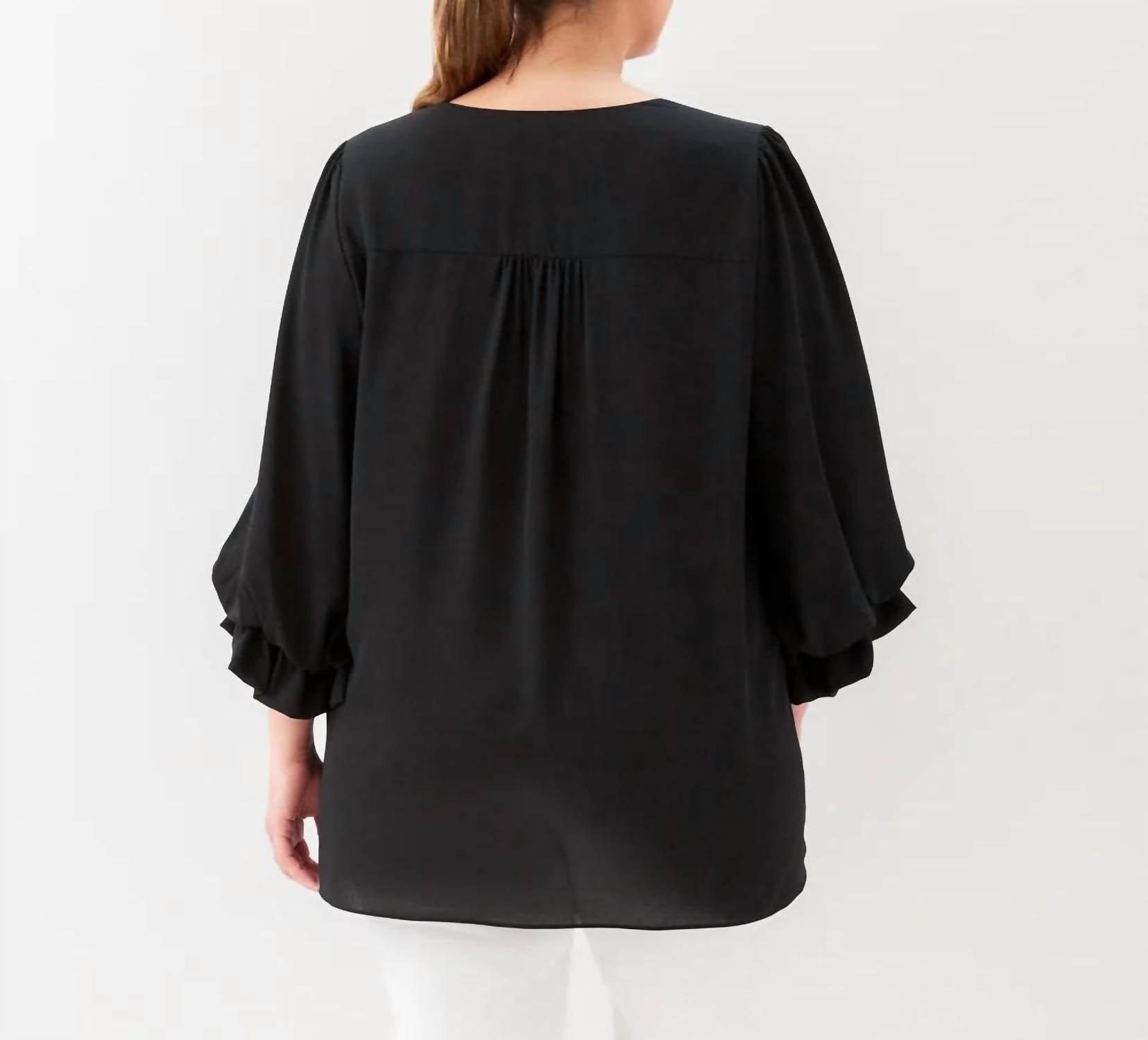 Karen Kane - Layered Sleeve Asymmetric Top - Plus Size