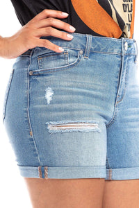 1822 Denim - Mid-rise Roll Cuff Jean Shorts