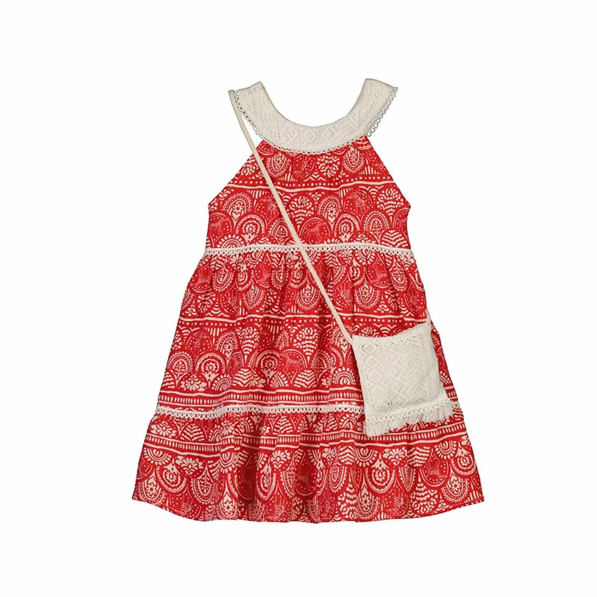 Mayoral - Kid's Sleeveless Sundress With Crochet Bag