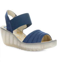 FLY LONDON Women's Yiko Wedge Sandals in blue - women's shoe