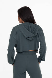 Mono B - Go To French Terry Crop Hoodie