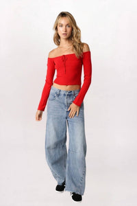 Olivaceous - Carrie Off Shoulder Sweater