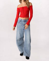 Olivaceous - Carrie Off Shoulder Sweater