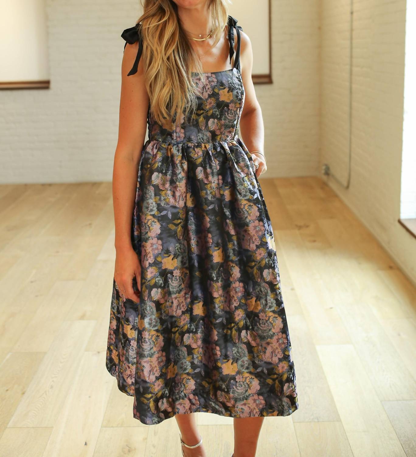 Aureum - Tied Jacquard Mini Dress