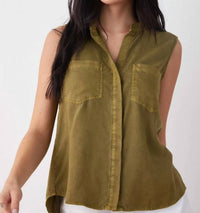 Bella Dahl - Sleeveless Two Pocket Button Down Top