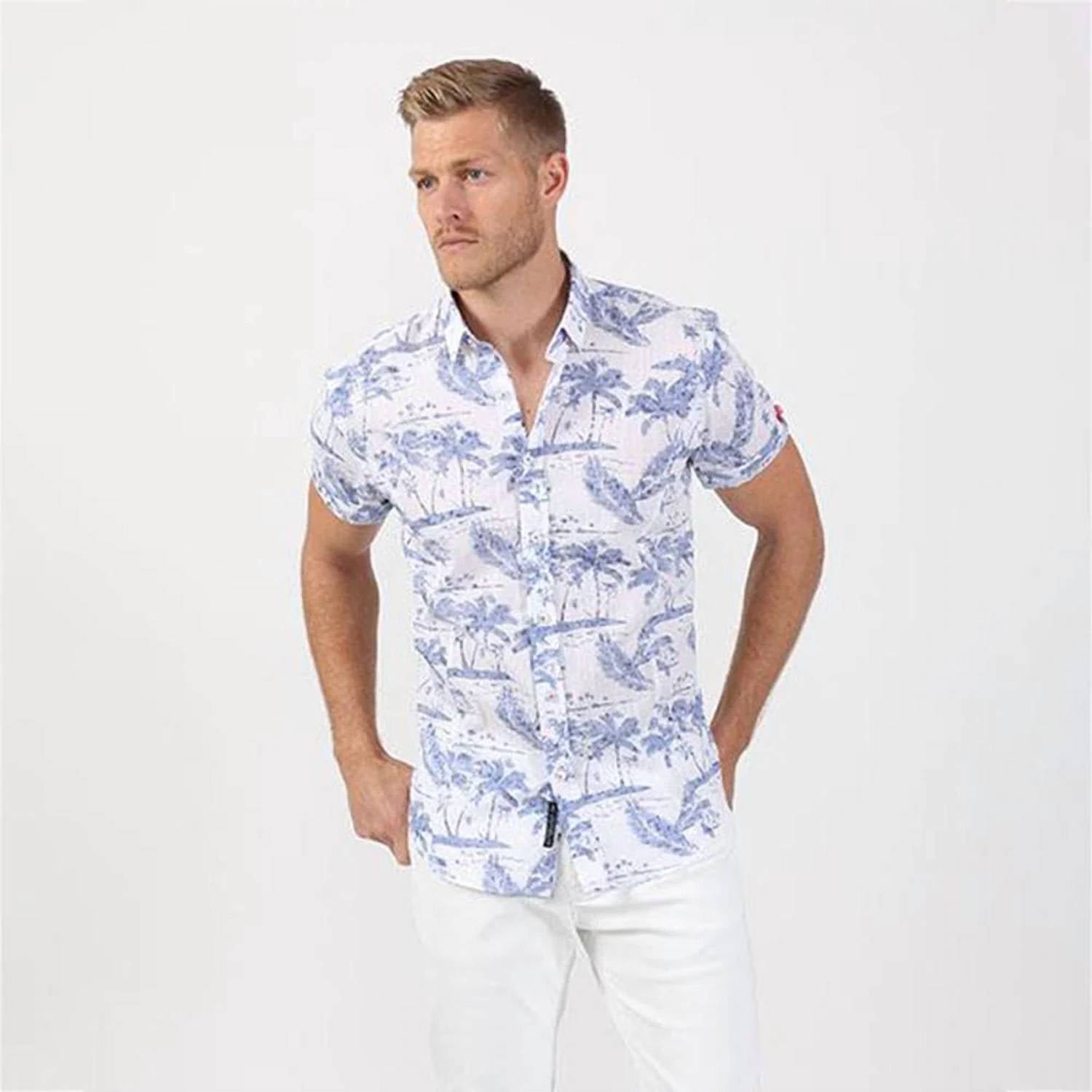Eight X - Indigo Palms Short Sleeve Shirt
