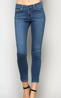 FLYING MONKEY Mid Rise Ankle Skinny Jeans in blue - women's jeans